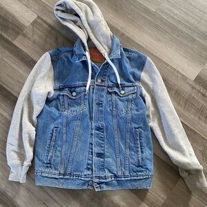 Levi's Hybrid Denim Jacket with Grey Sleeves / Hood